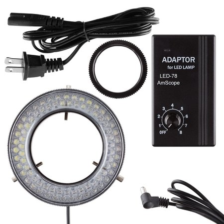 Amscope 78-LED Microscope LED Ring Light with Controller LED-78